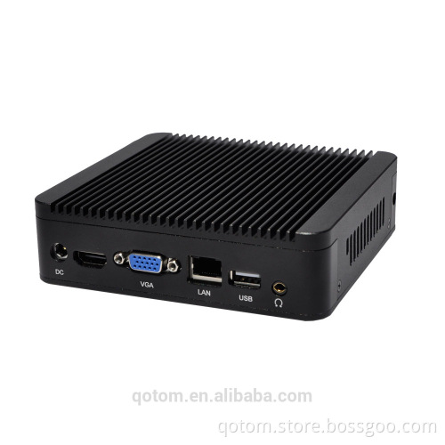 Fanless Micro PC Qotom-Q180N Celeron J1800 baytrail 5*usb 1*rj45 X86 1080P DC 12V mini computer
